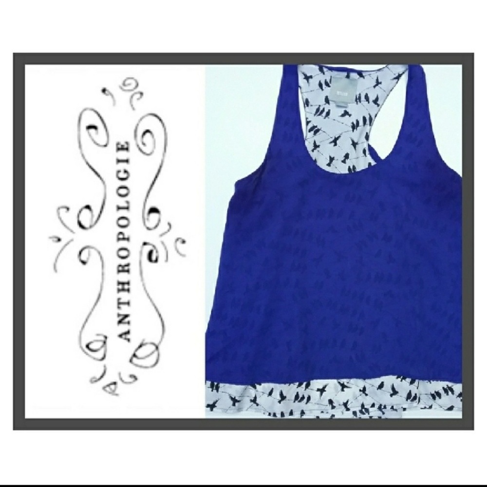 Anthropologie Maeve Blue Take Flight Tank Top